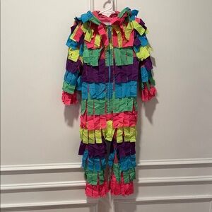 Tipsy Elves Rainbow Piñata Costume Size XS Halloween Party Fringe Jumpsuit